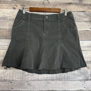 Kuhl Women's Stretch Outdoor Athleisure Hiking Skirt Grey Sz 8 Modified Raw Hem